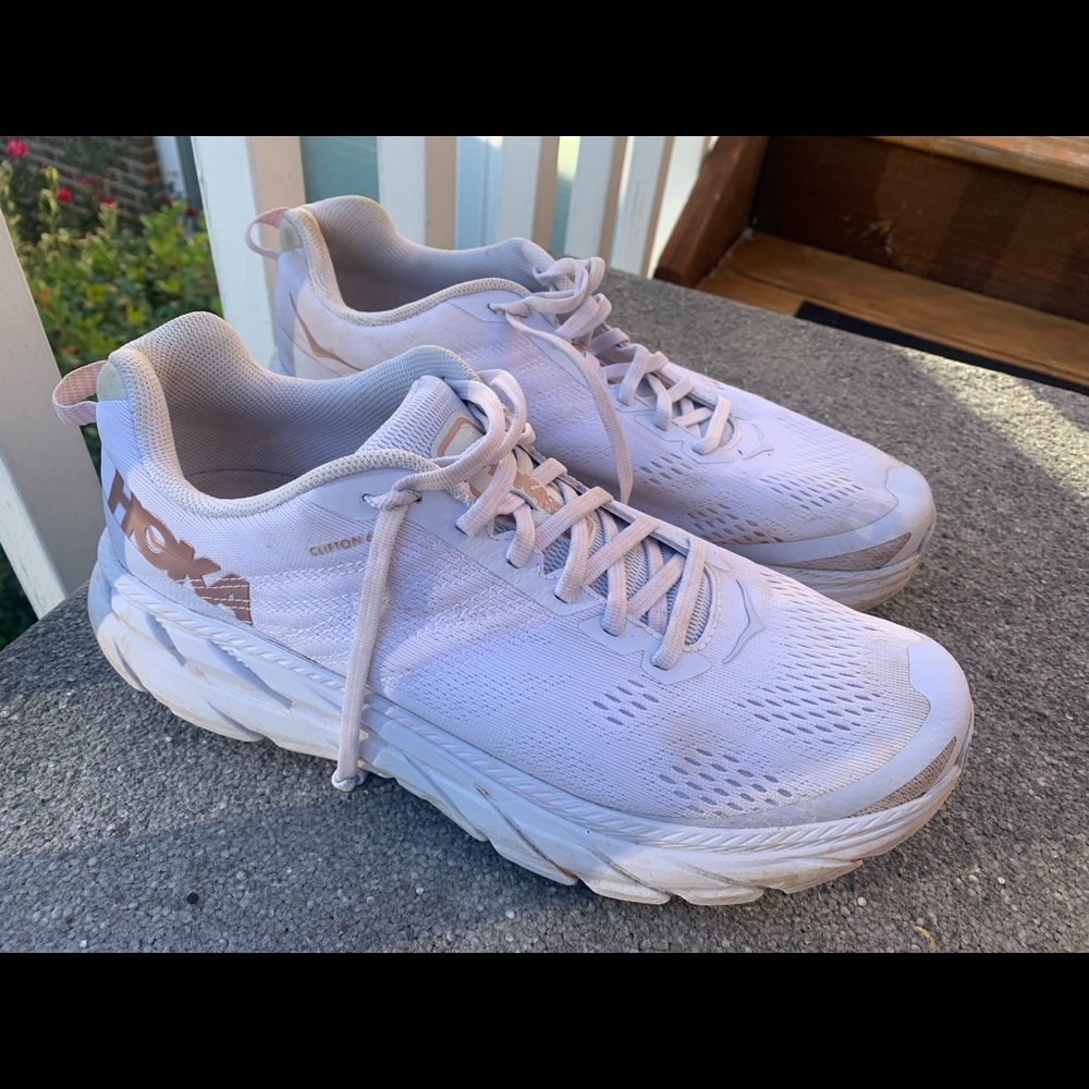 White Women’s hoka running shoes
